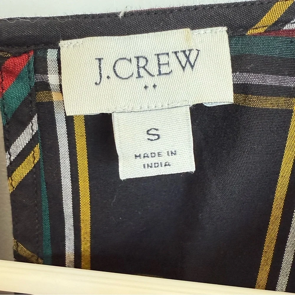 J.Crew Poplin Tartan Ruffle Top Small